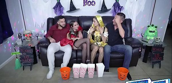  Bailey Base and Dani Blu spending halloween with pervy dads